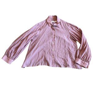 Christine Alcalay 100% Cotton Button-Down Long Sleeve Shirt Blouse Size Small